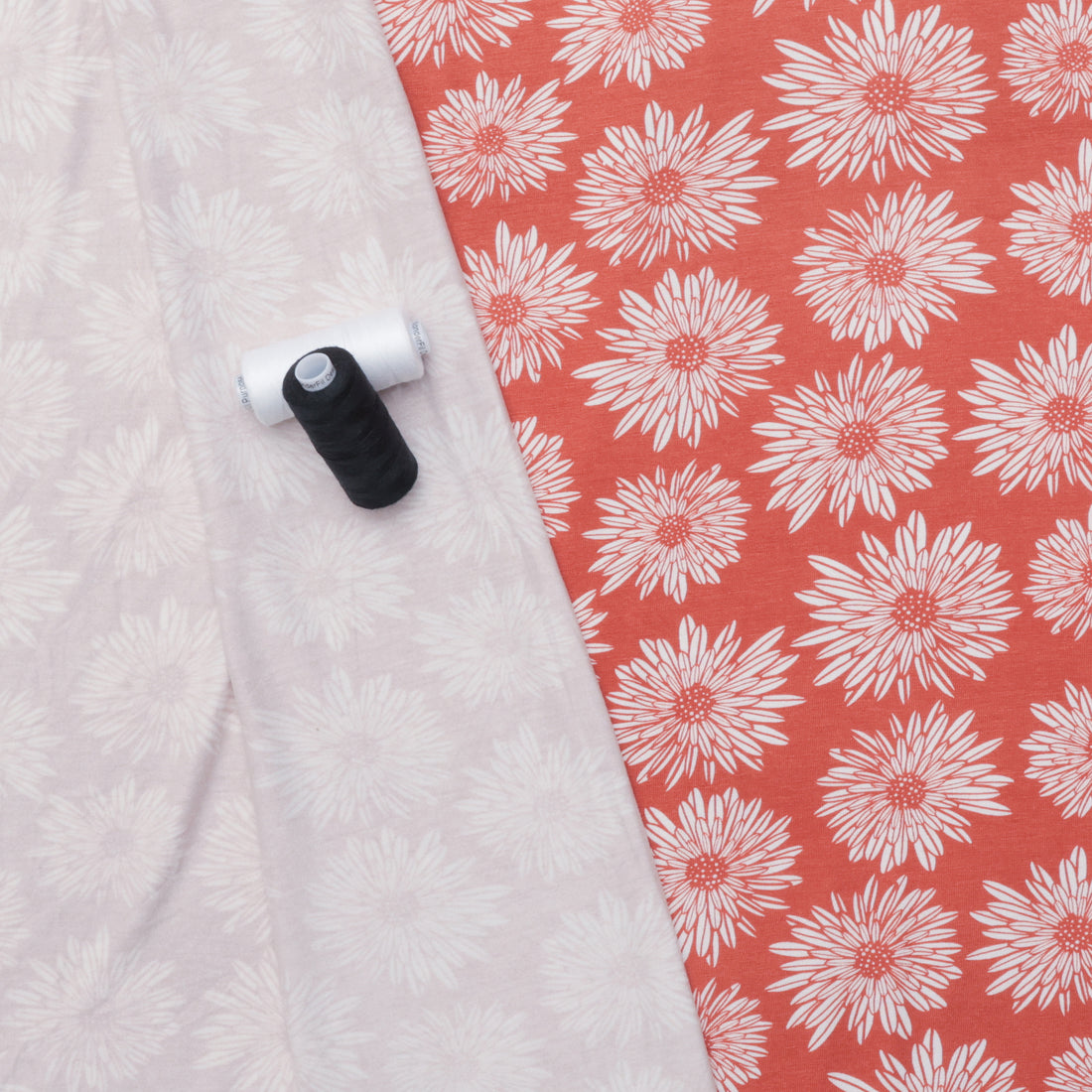 Rayon - Jersey - Dhalias - Rust