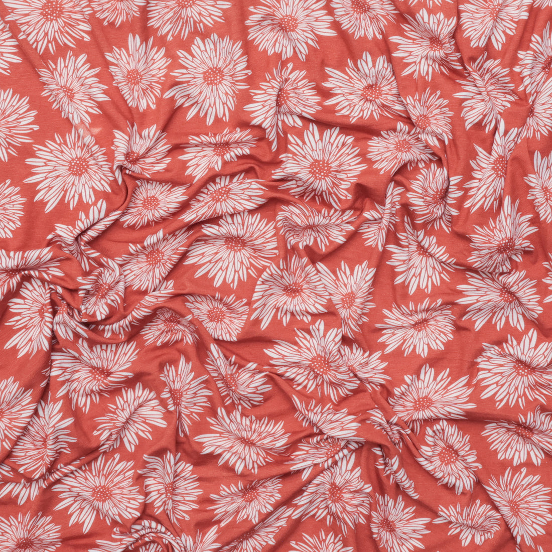Rayon - Jersey - Dhalias - Rust
