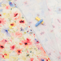 Linen Slub - Digital Print - Yellow Red Purple