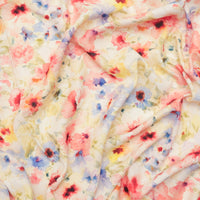 Linen Slub - Digital Print - Yellow Red Purple