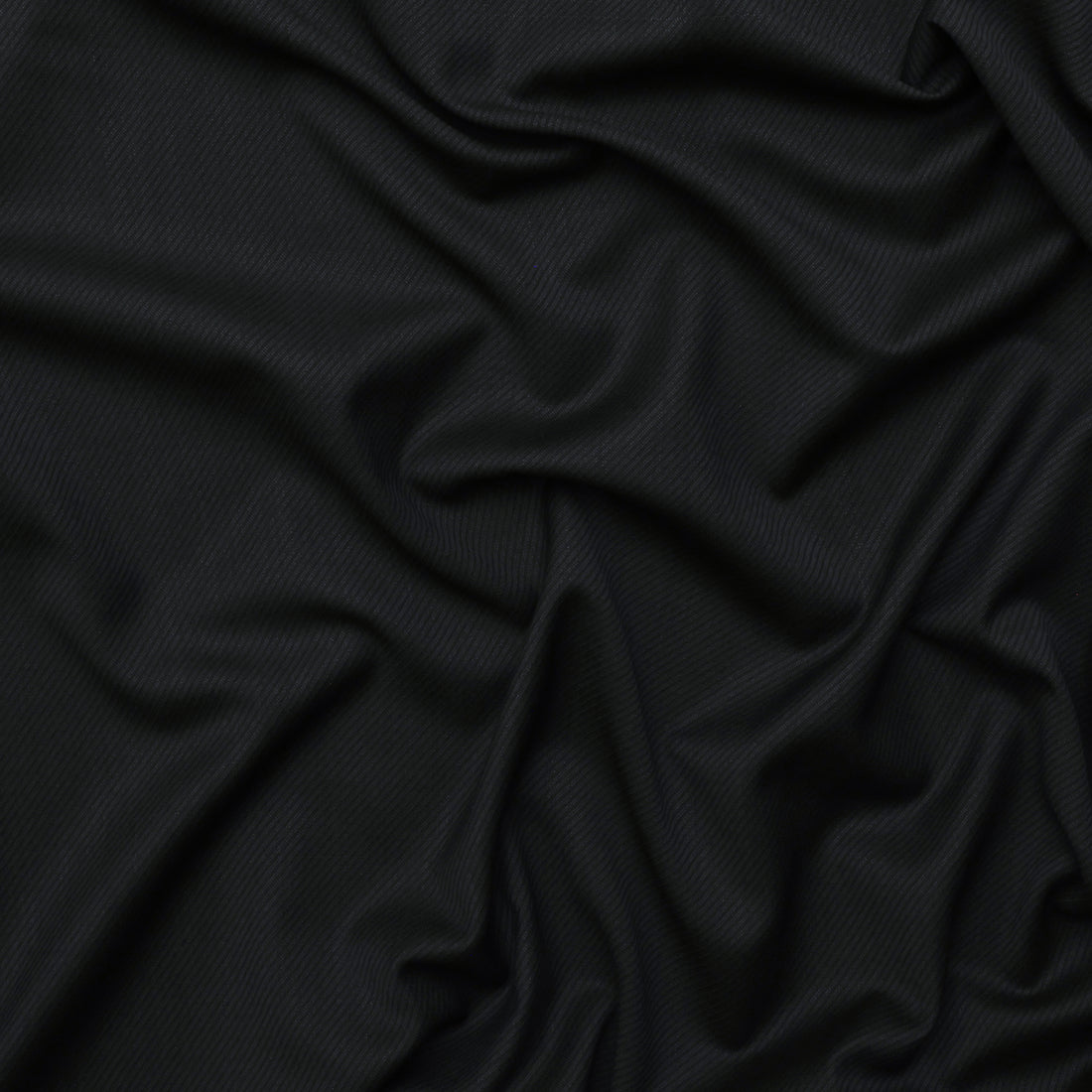 Wool - Suiting - Diagonal Stripe - Hunter Black