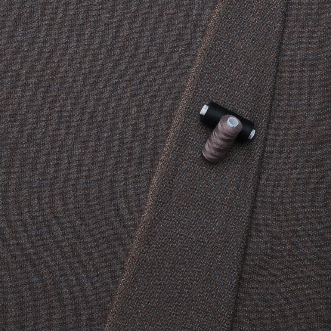 Wool - Suiting - Tweed Plaid - Dark Brown