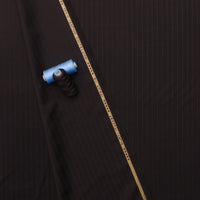 Wool Blend - Suiting - Stripe - Chocolate Blue