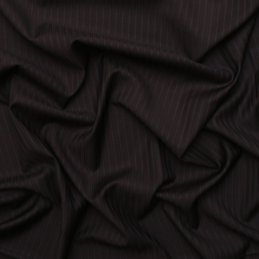 Wool Blend - Suiting - Stripe - Chocolate Blue