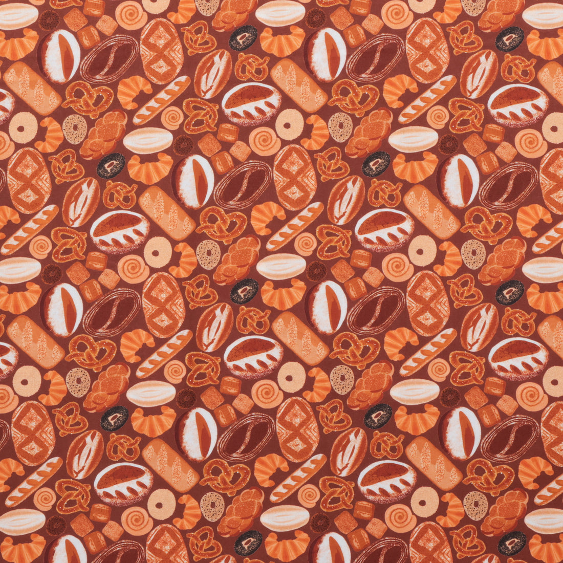 Camelot - Cotton - I Love Carbs - Baked With Love - Dark Brown