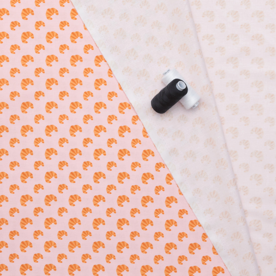 Camelot - Cotton - I Love Carbs - Croissants - Pink