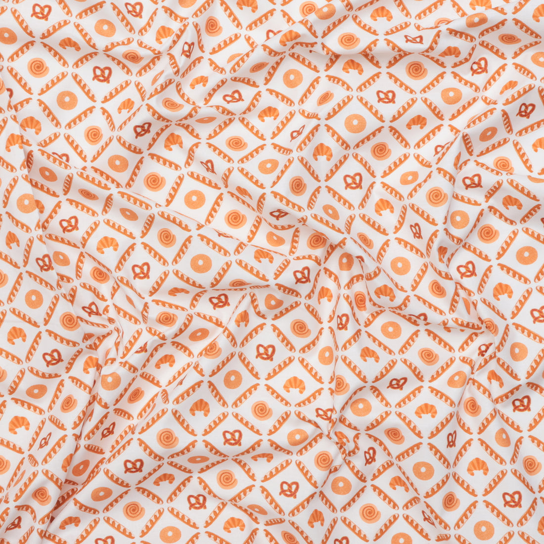 Camelot - Cotton - I Love Carbs - Bakery Lattice - White