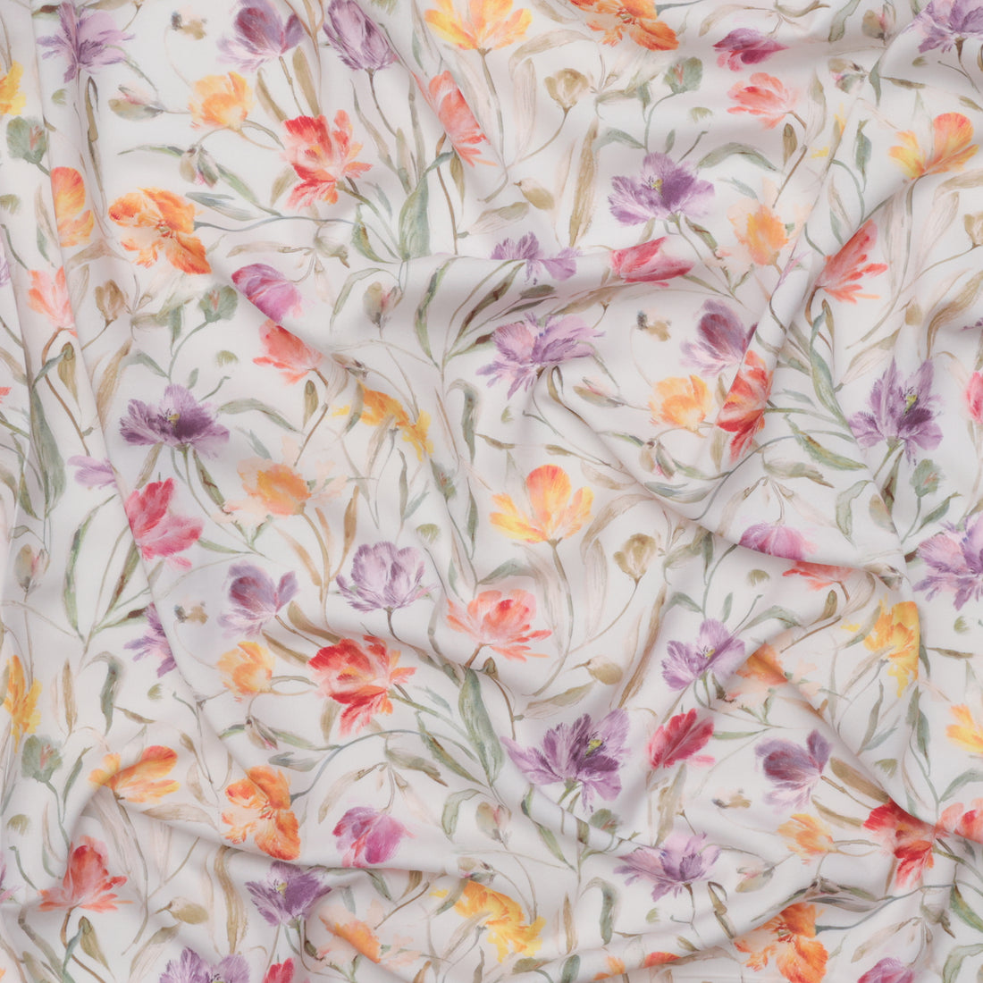 Figo - Rayon - Flourish - Tulips - Green