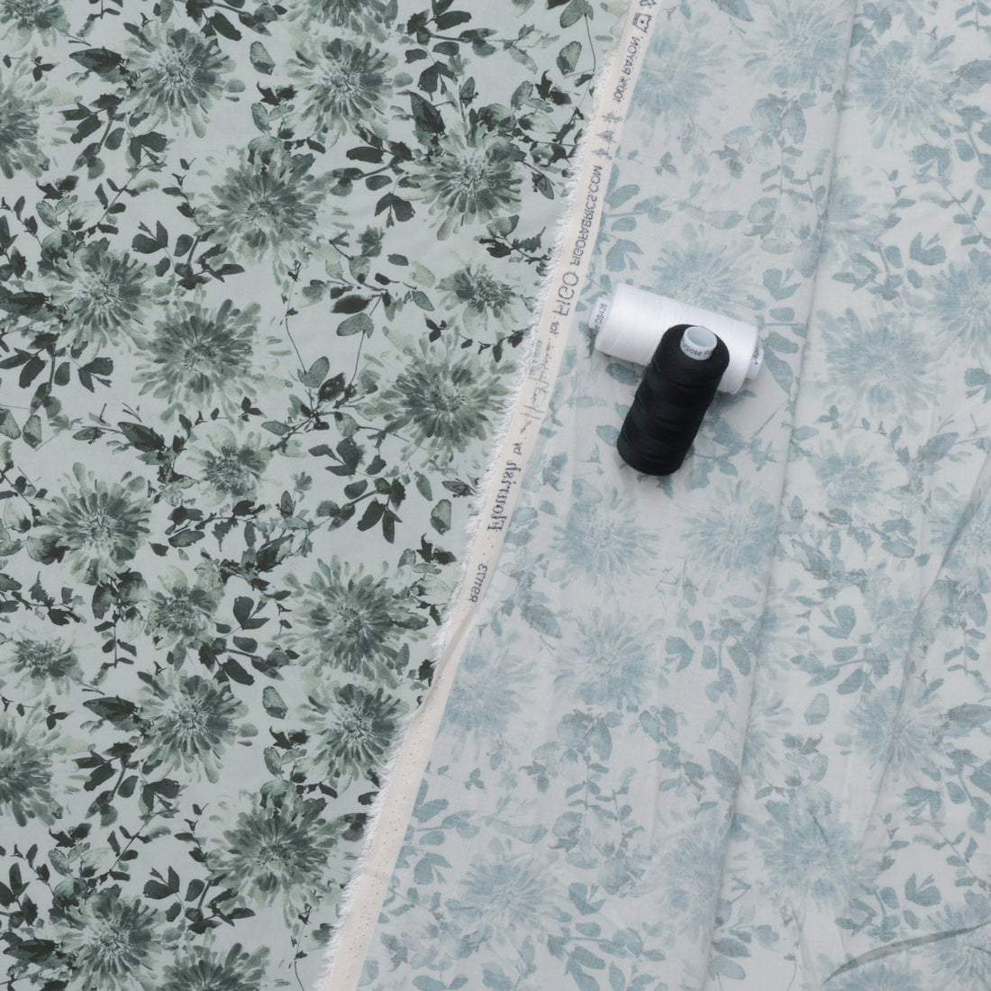 Figo - Rayon - Flourish - Large Floral - Green