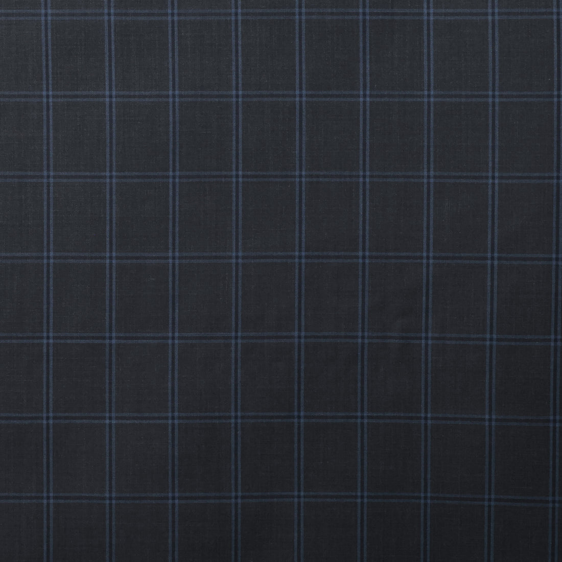 Wool Cashmere - Suiting - Plaid -  Charcoal Navy