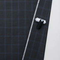 Wool Cashmere - Suiting - Plaid -  Charcoal Navy