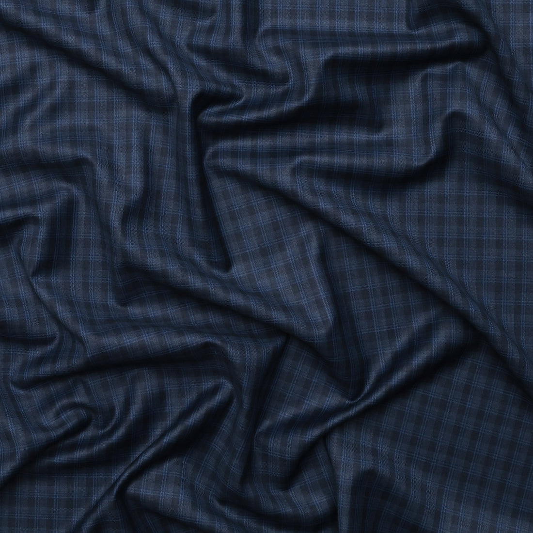 Wool Cashmere - Suiting - Plaid - Blue Grey
