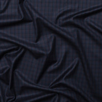 Wool Cashmere - Suiting - Plaid - Navy Burgundy