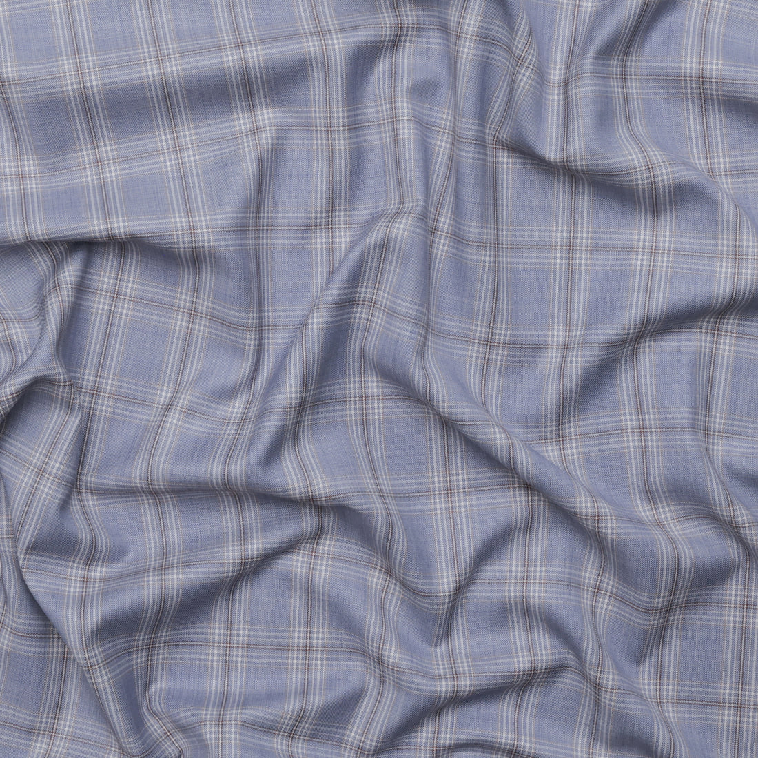 Wool Cashmere - Suiting - Plaid - Medium Blue Brown – RICK RACK Textiles