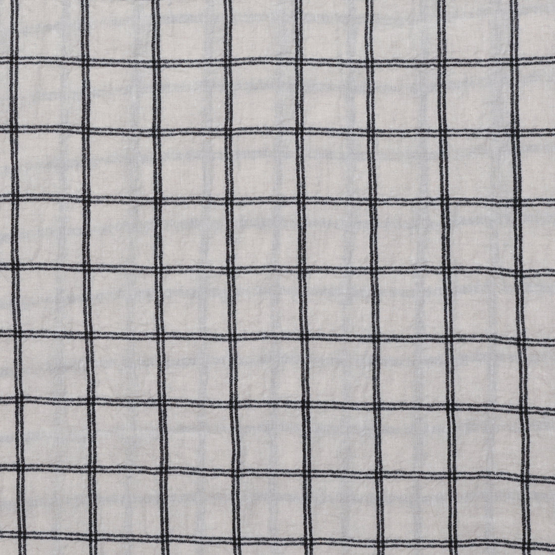 Linen Blend - Melange Yarn-Dyed - Check - Oatmeal Black