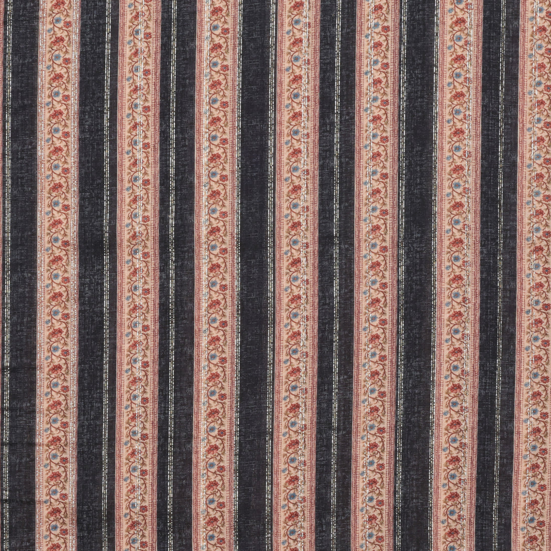 Rayon - Metallic Gauze - Navy Wine