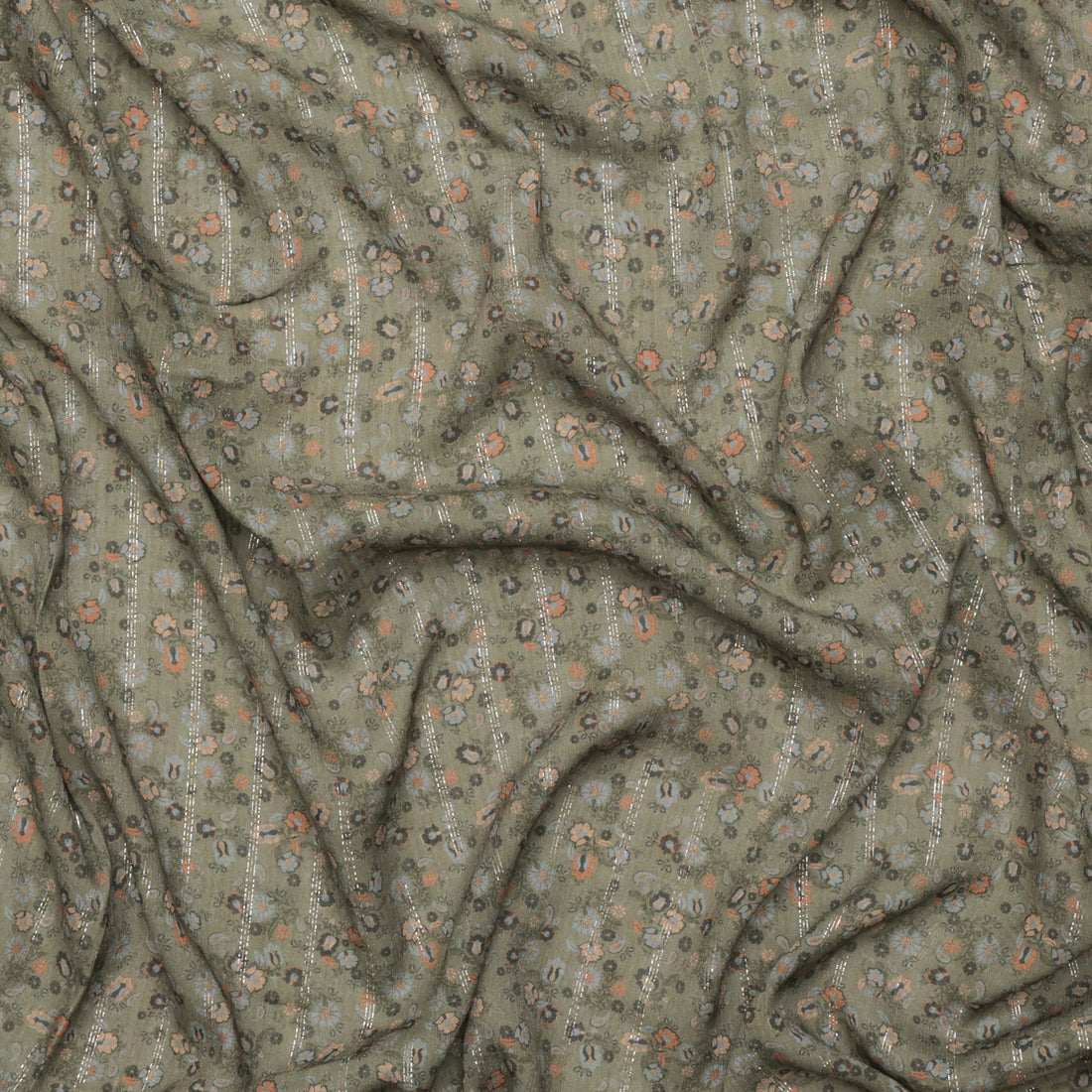 Rayon - Metallic Gauze - Olive