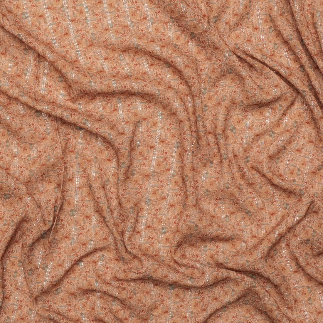 Rayon - Metallic Gauze - Ochre Rust