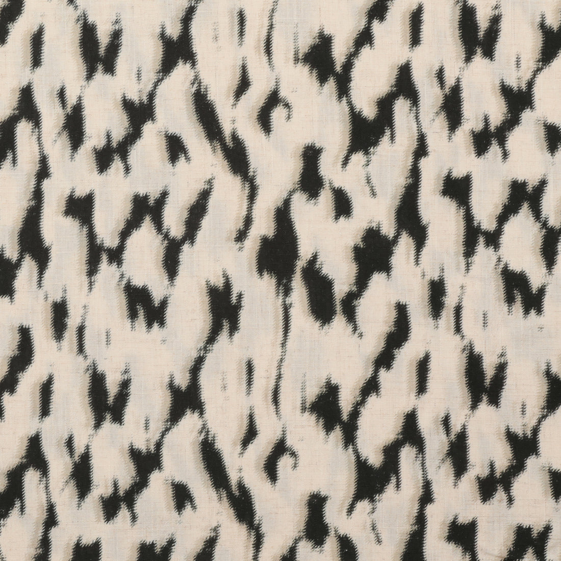 Linen Blend - Laurel Print - Natural Black