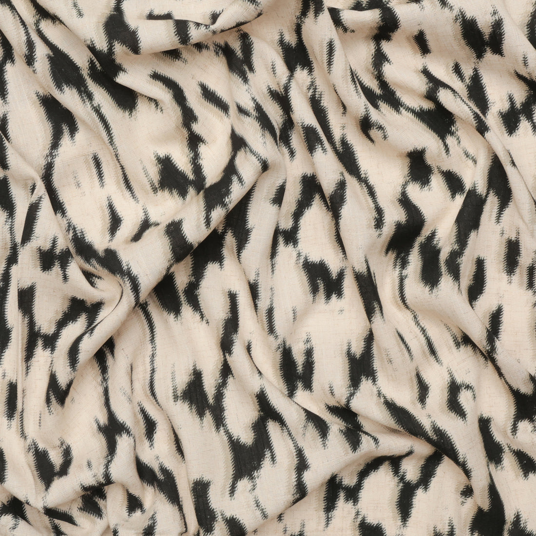 Linen Blend - Laurel Print - Natural Black