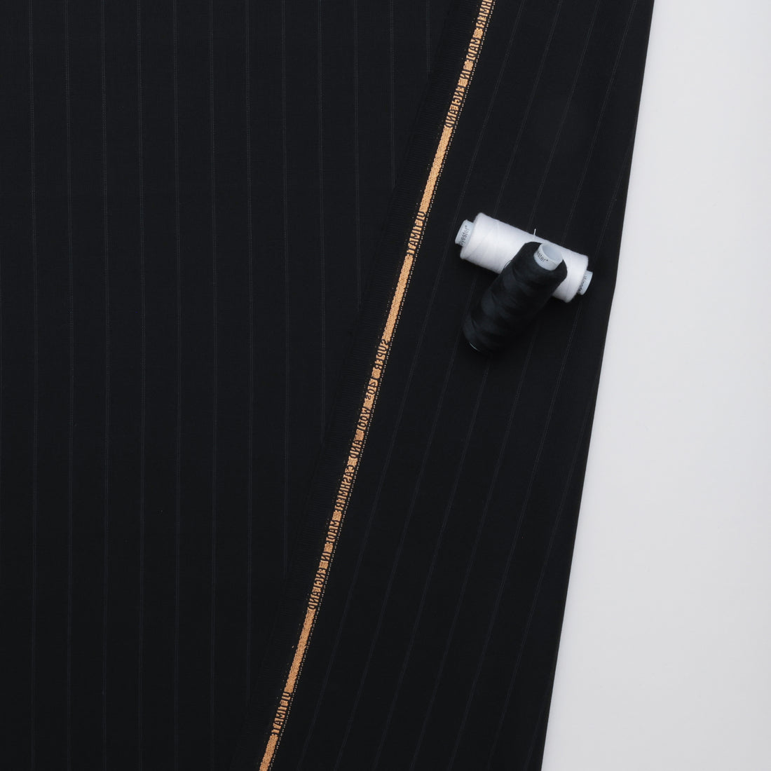 Wool Cashmere - Suiting - Stripe - Black Grey