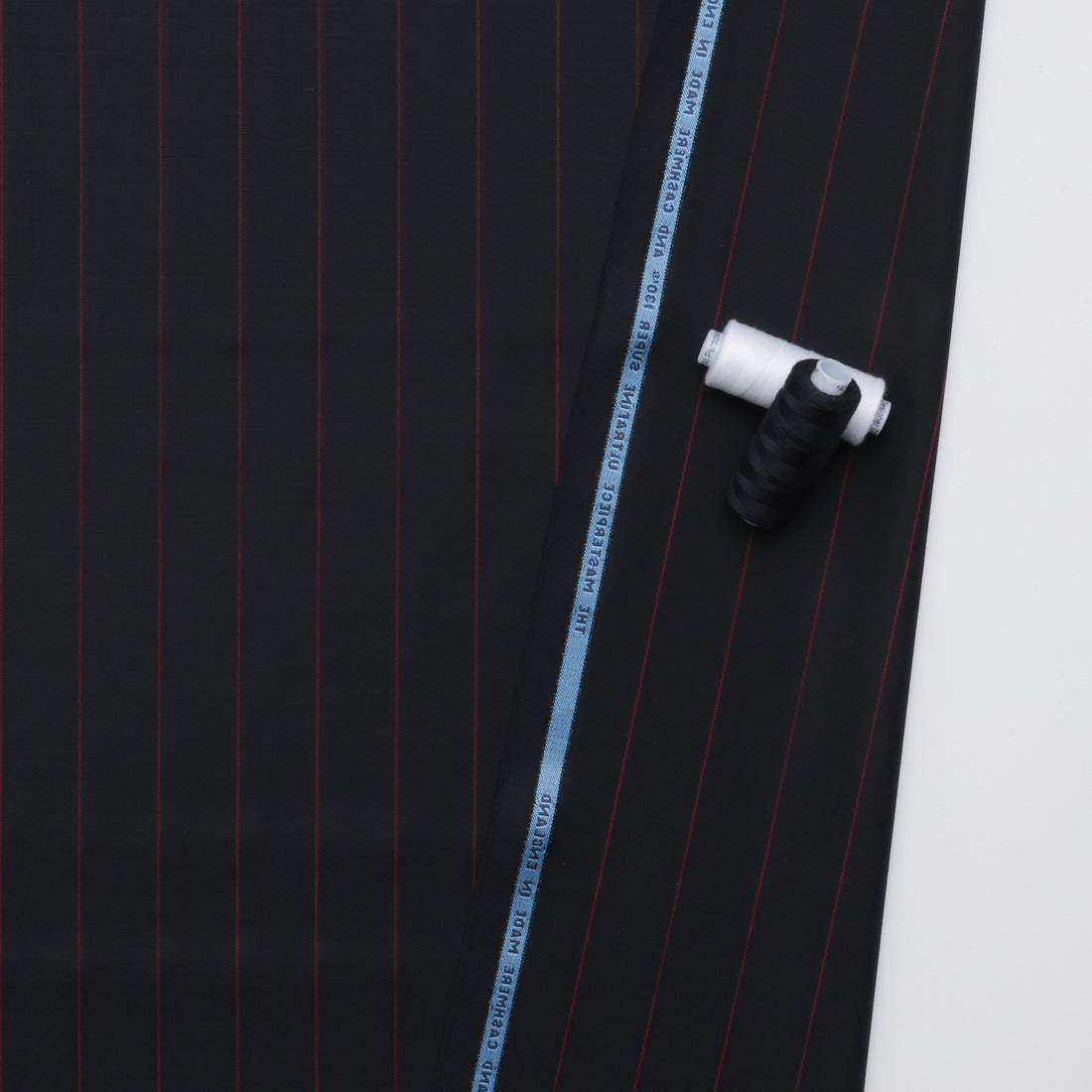 Wool Cashmere - Suiting - Stripe - Black Red