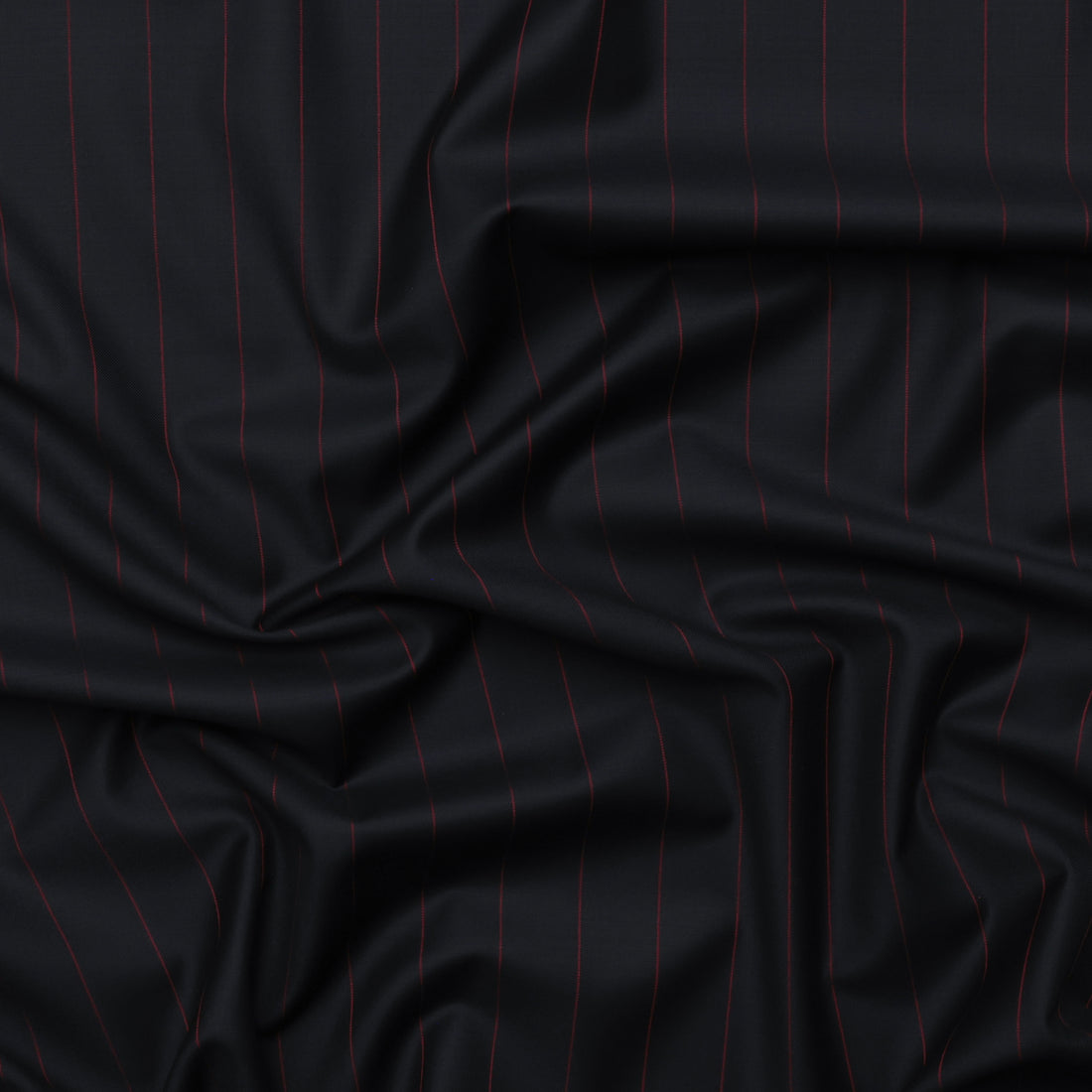 Wool Cashmere - Suiting - Stripe - Black Red