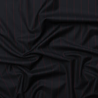Wool Cashmere - Suiting - Stripe - Black Red