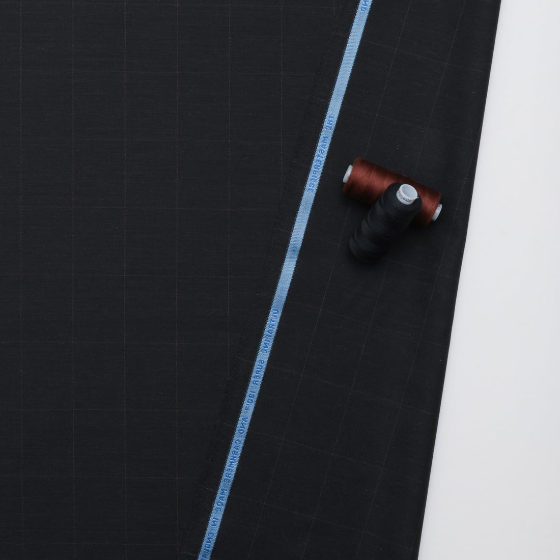 Wool Cashmere - Suiting - Plaid - Charcoal Brown