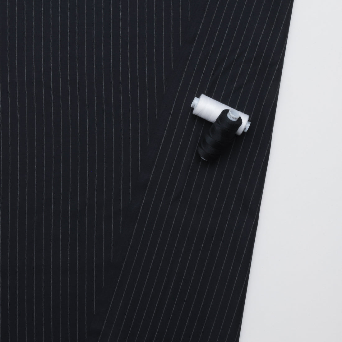 Wool Silk - Suiting - Stripe - Midnight Grey