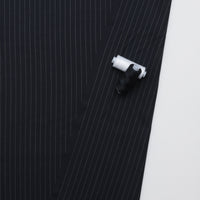 Wool Silk - Suiting - Stripe - Midnight Grey