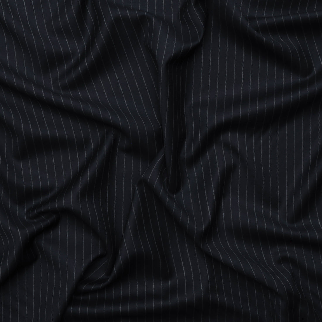 Wool Silk - Suiting - Stripe - Midnight Grey