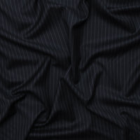 Wool Silk - Suiting - Stripe - Midnight Grey