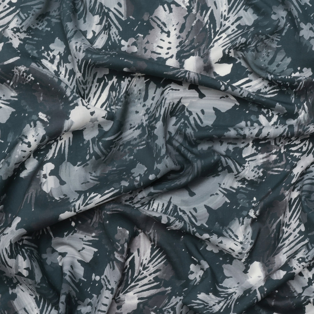Cashmere Silk - Designer Print - Grey Charcoal