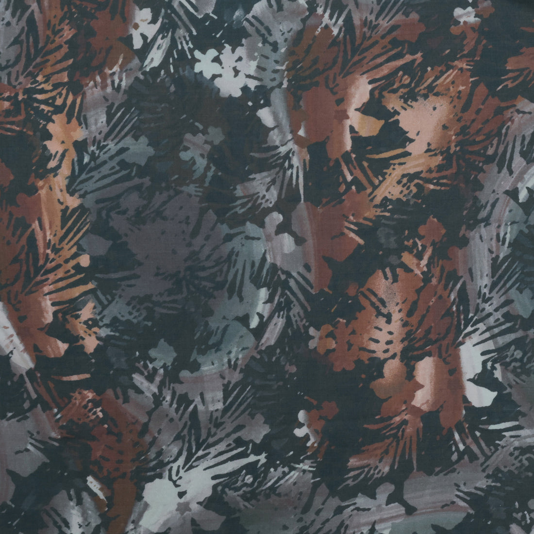 Cashmere Silk - Designer Print - Charcoal Brown