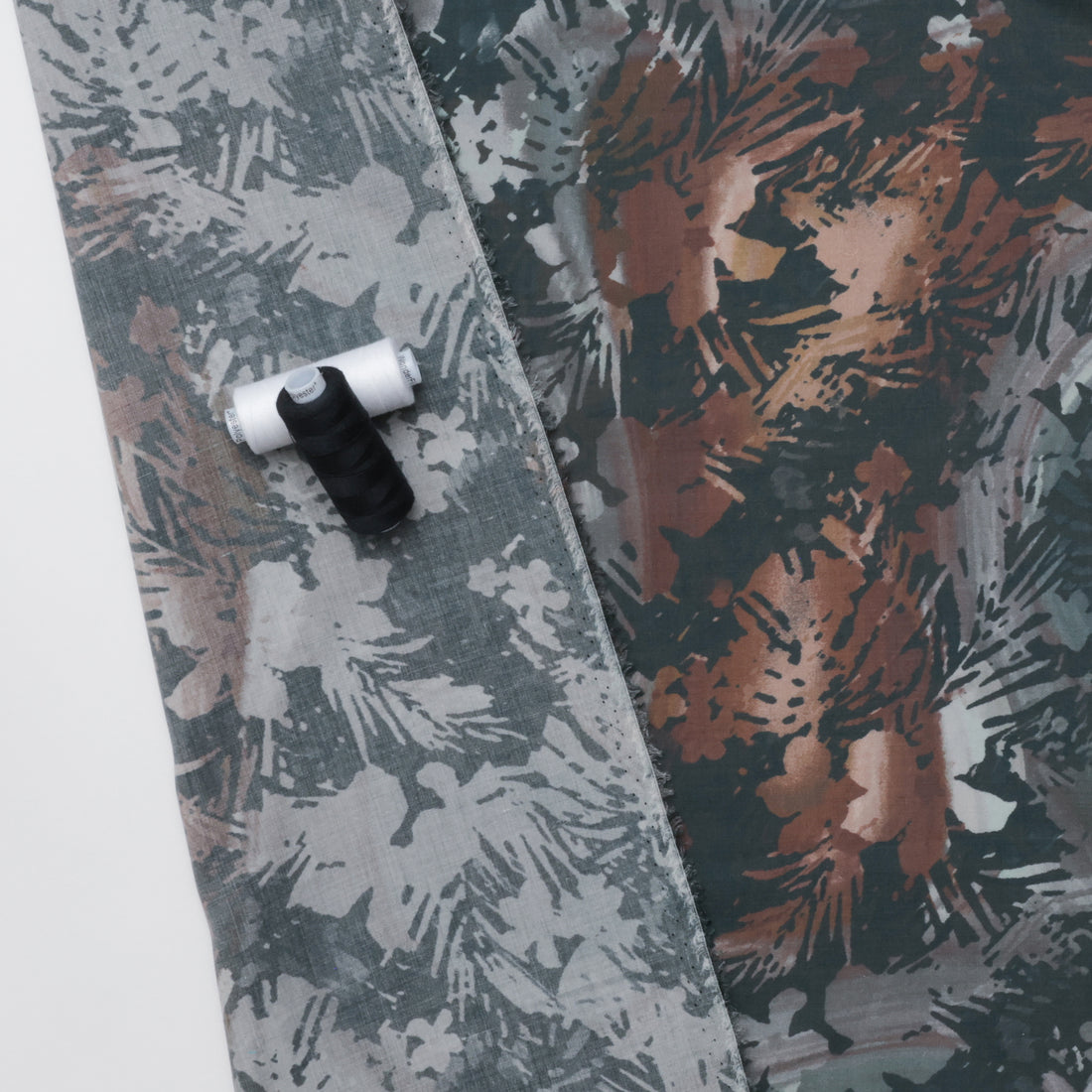 Cashmere Silk - Designer Print - Charcoal Brown