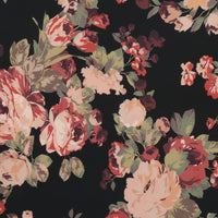 Silk - Designer Print - Floral - Black Blush