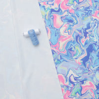 Poly Nylon - Knit - Designer Print - Neon Marble - Blue