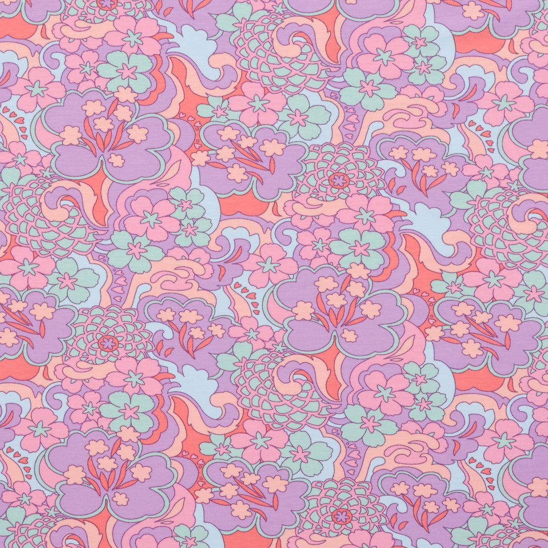 Cotton - French Terry - Designer Print - Groovy Floral - Assorted