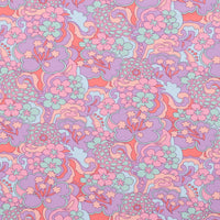 Cotton - French Terry - Designer Print - Groovy Floral - Assorted