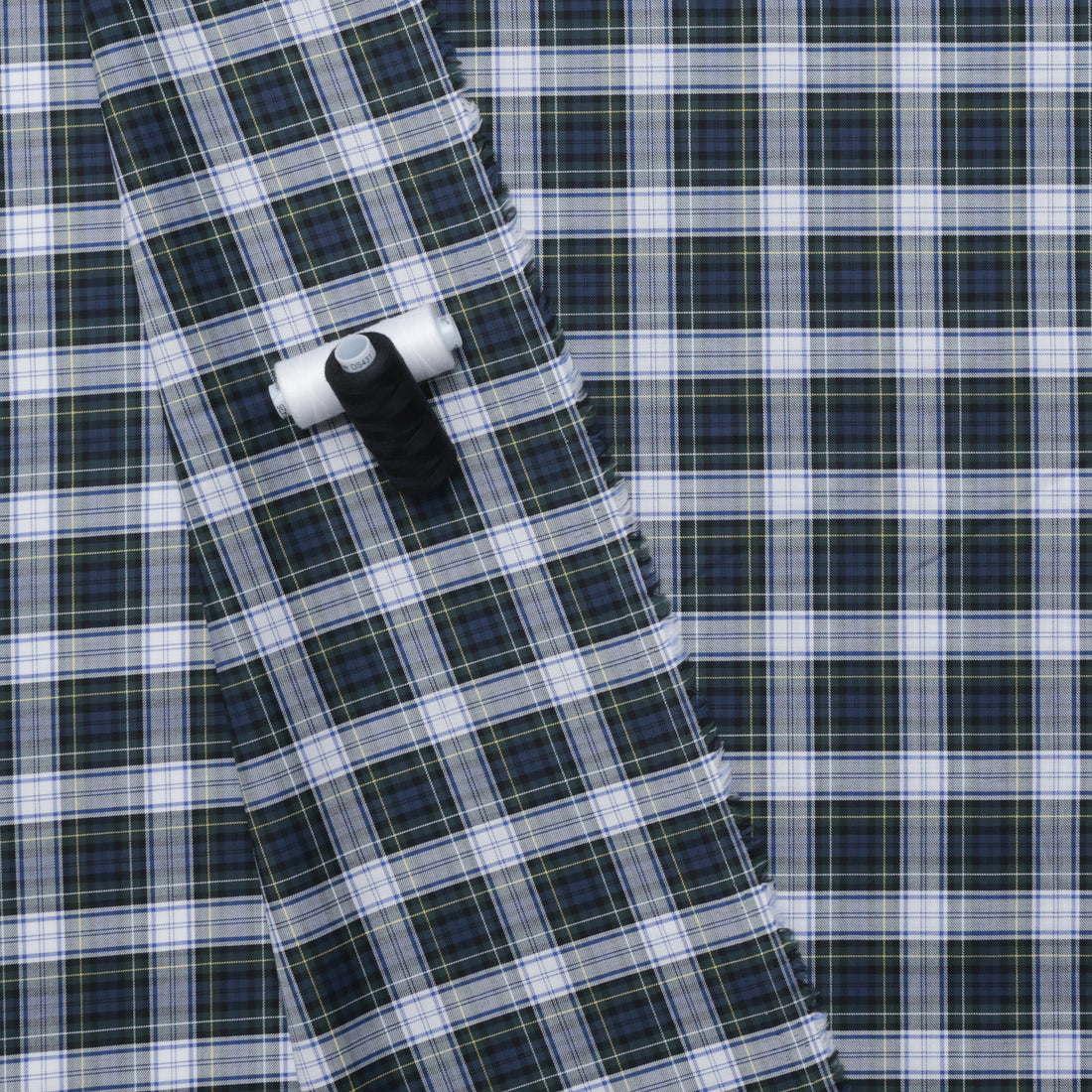 Cotton - Designer Plaid - Blue Green