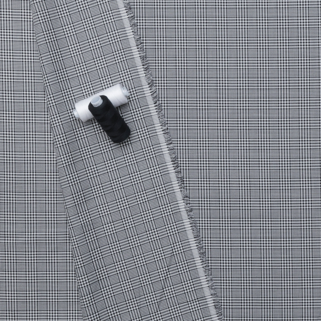 Cotton - Designer Plaid - White Black