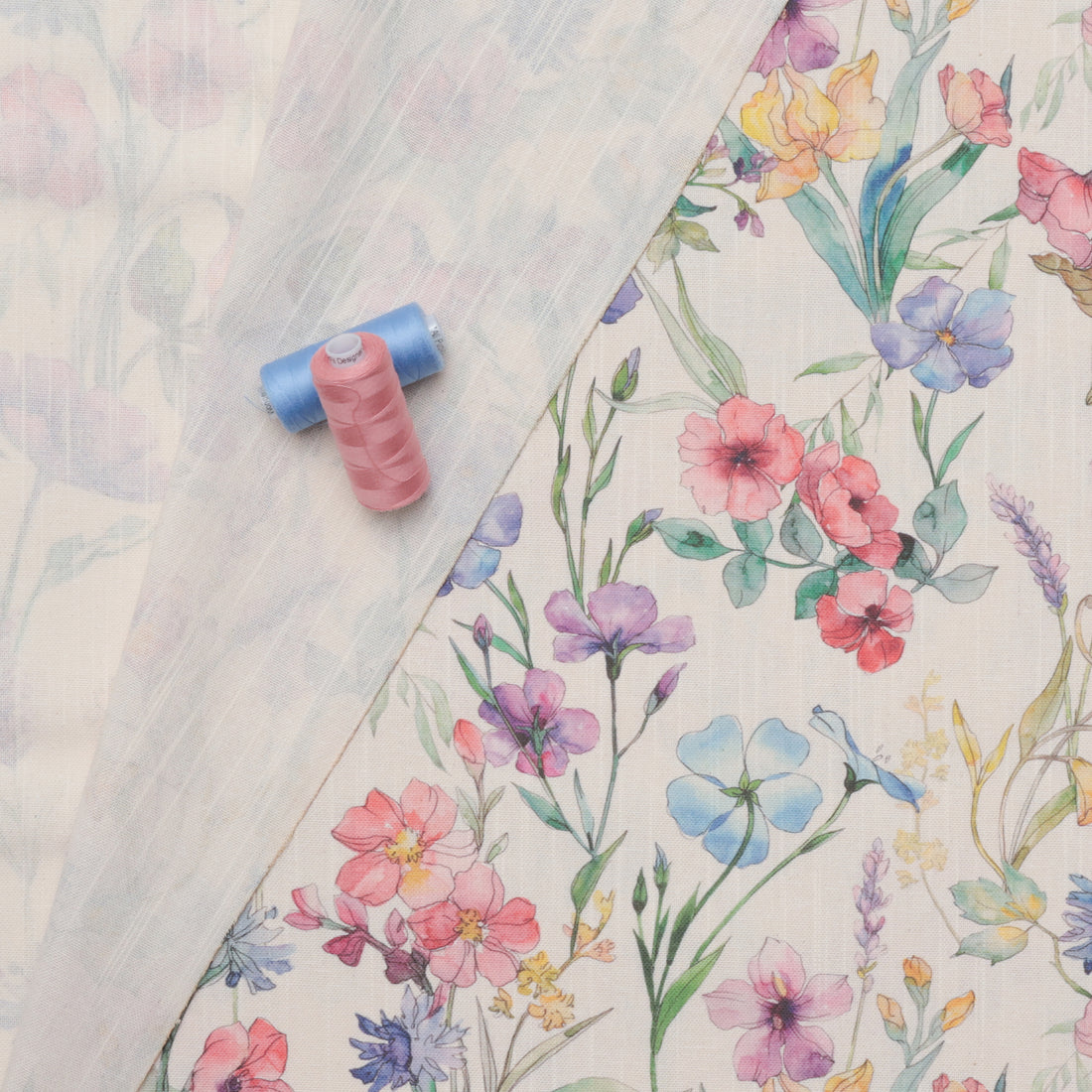 Katia - Recycled Cotton - Canvas Slub Print - Poppy