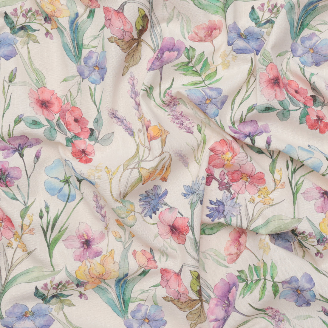 Katia - Recycled Cotton - Canvas Slub Print - Poppy
