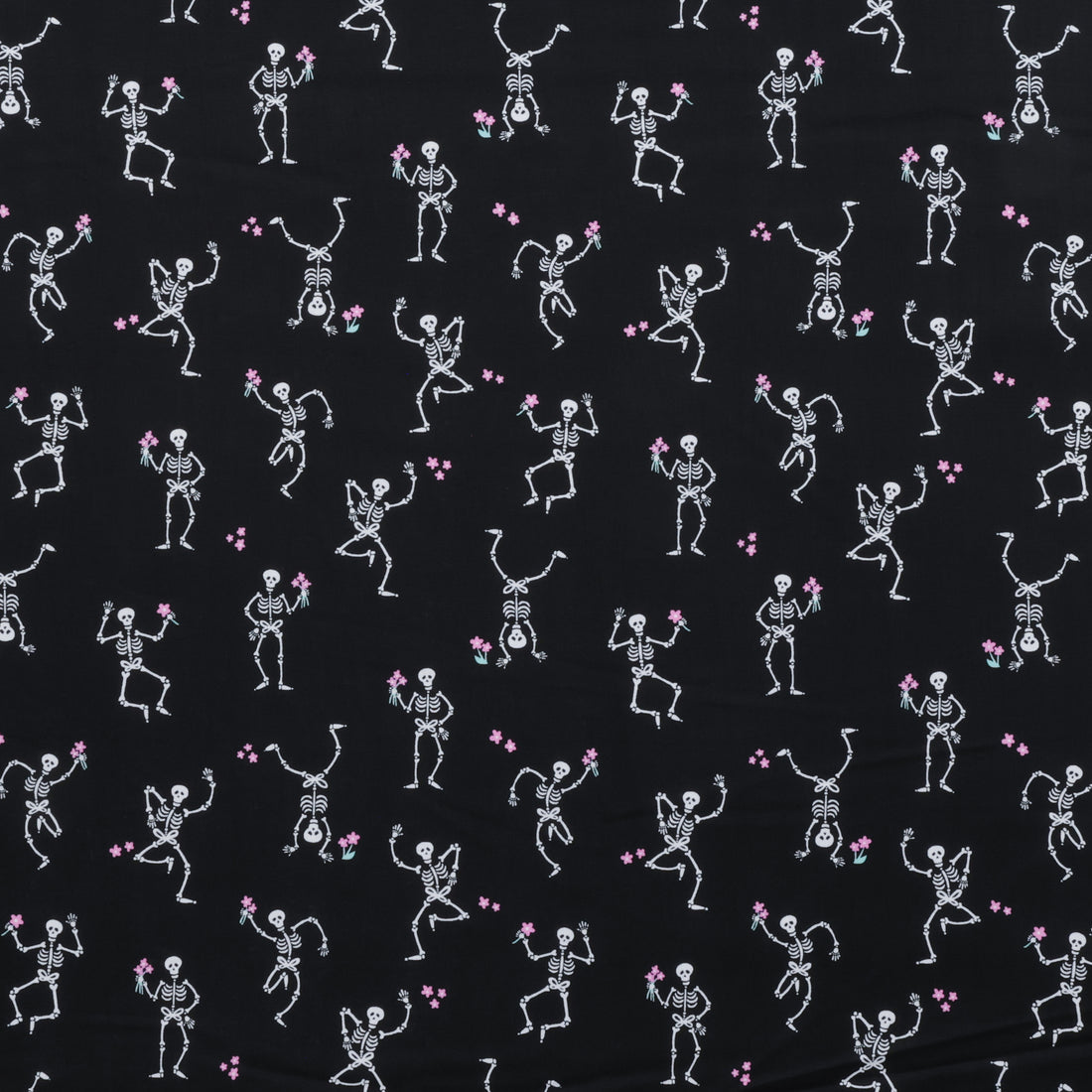 KP Creates - Cotton - Ghostly Garden - Skeleton Jig - Black