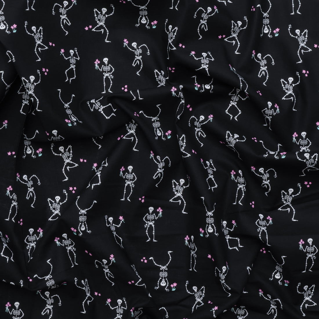 KP Creates - Cotton - Ghostly Garden - Skeleton Jig - Black
