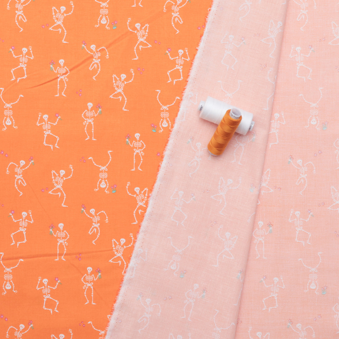KP Creates - Cotton - Ghostly Garden - Skeleton Jig - Orange