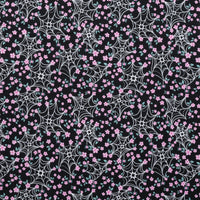 KP Creates - Cotton - Ghostly Garden - Web & Bloom - Black