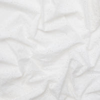 Cotton - Floral Printed Embroidery - White