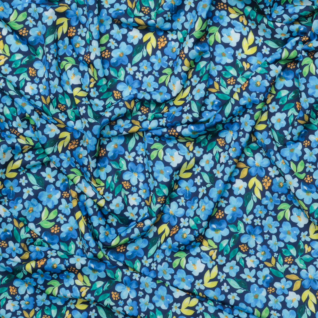 Poly Blend - Nautica - Swimwear Print - Navy Aqua